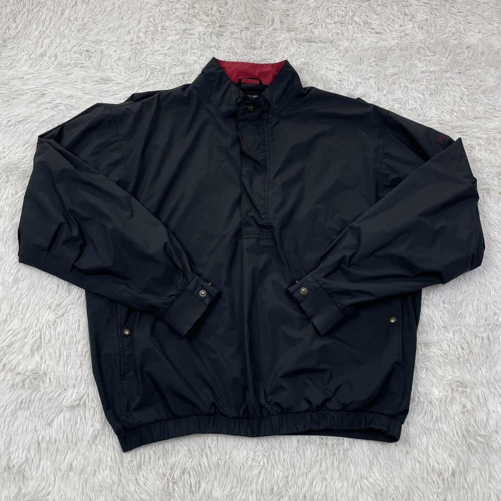 FootJoy DryJoys‎ Jacket Mens Large Black 1/4 Zip Golf Performance Mock Neck Snap